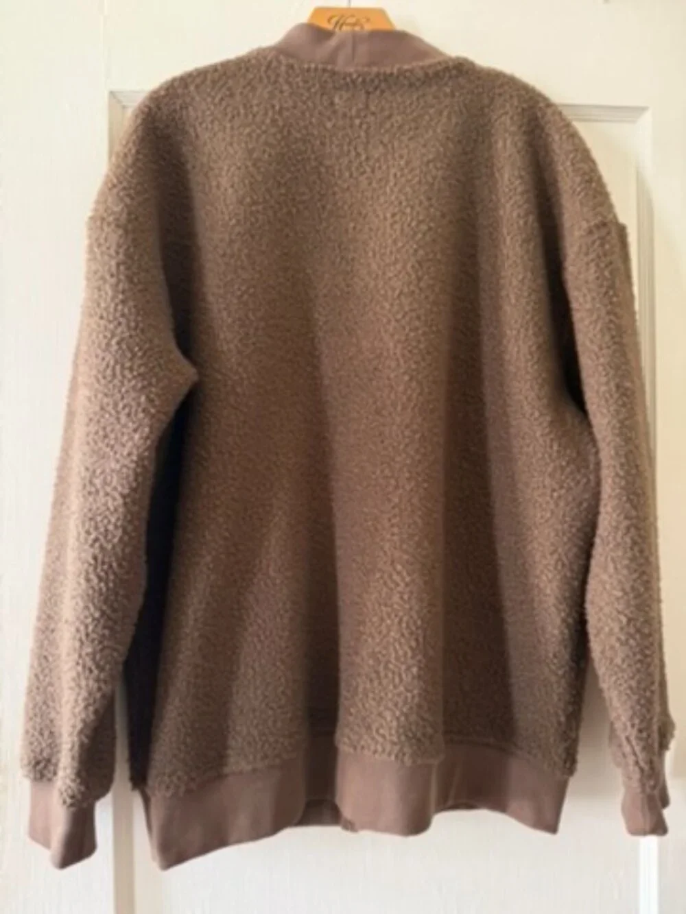 Levi’s Workwear Cardigan Golden Brown Teddy Fleece Relaxed Fit Size L